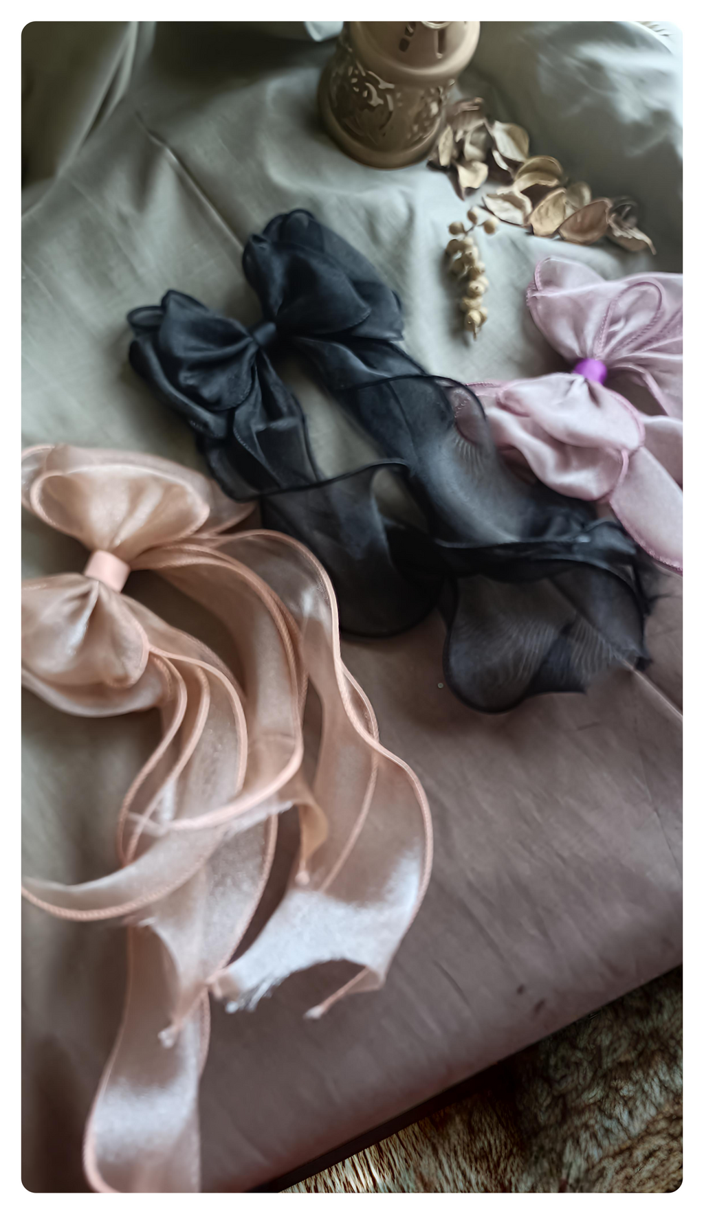 GIRLY Premium Large Organza Hair Bow Clips