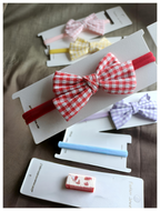 Checks Bow Baby Headbands - Soft & Stretchy