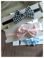 Checks Bow Baby Headbands - Soft & Stretchy