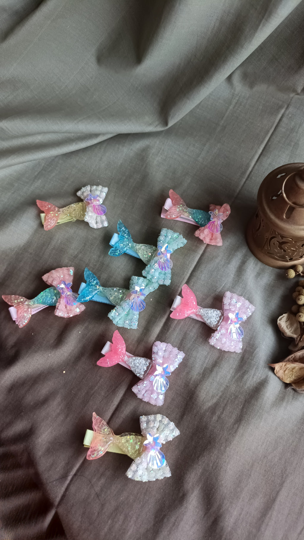 Sparkle Mermaid Tail Hair Clip – Glitter Bow Design