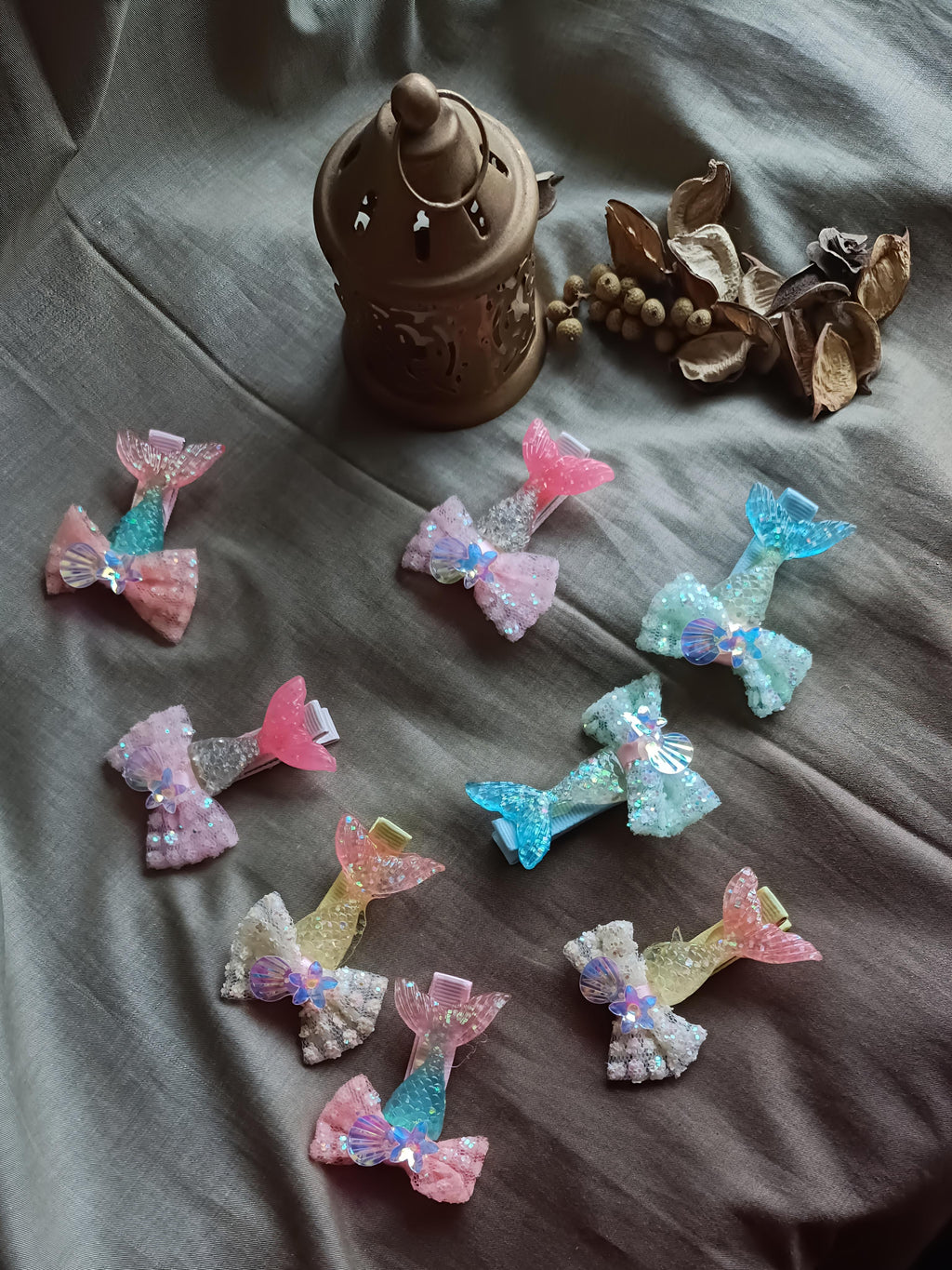 Sparkle Mermaid Tail Hair Clip – Glitter Bow Design