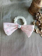 Floral Lace Bow Pearl Hair Tie Scrunchie for Women & Girls