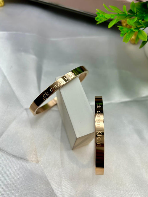 CK Premium Stainless Steel & Gold Plated Kada