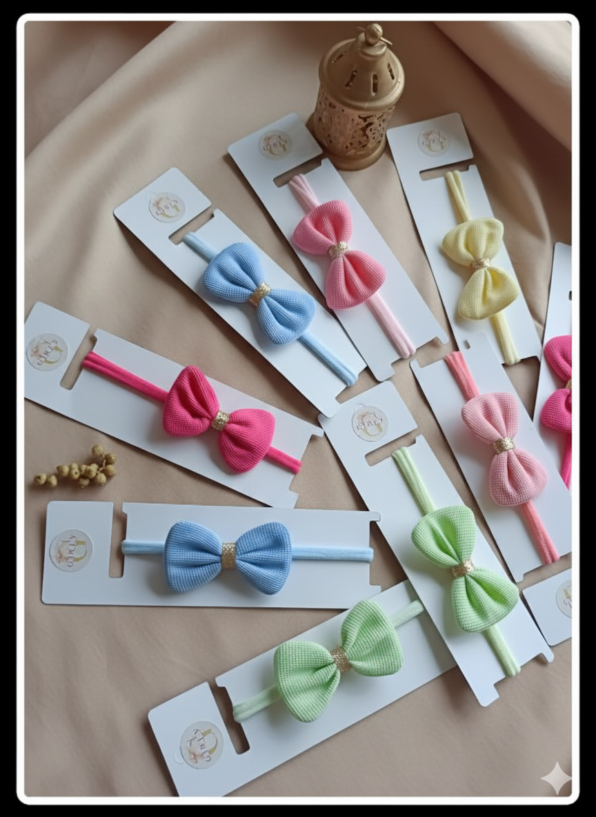 Mini Bow Baby Headbands – Soft & Stylish Collection by GIRLY