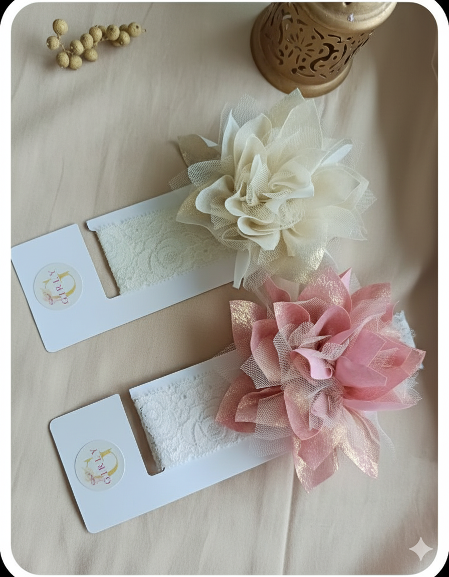 Elegant Floral Lace Headbands – Soft Bloom Collection by GIRLY
