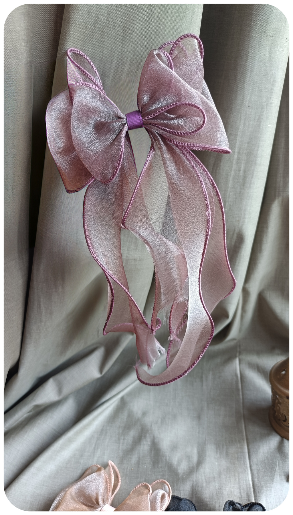 GIRLY Premium Large Organza Hair Bow Clips