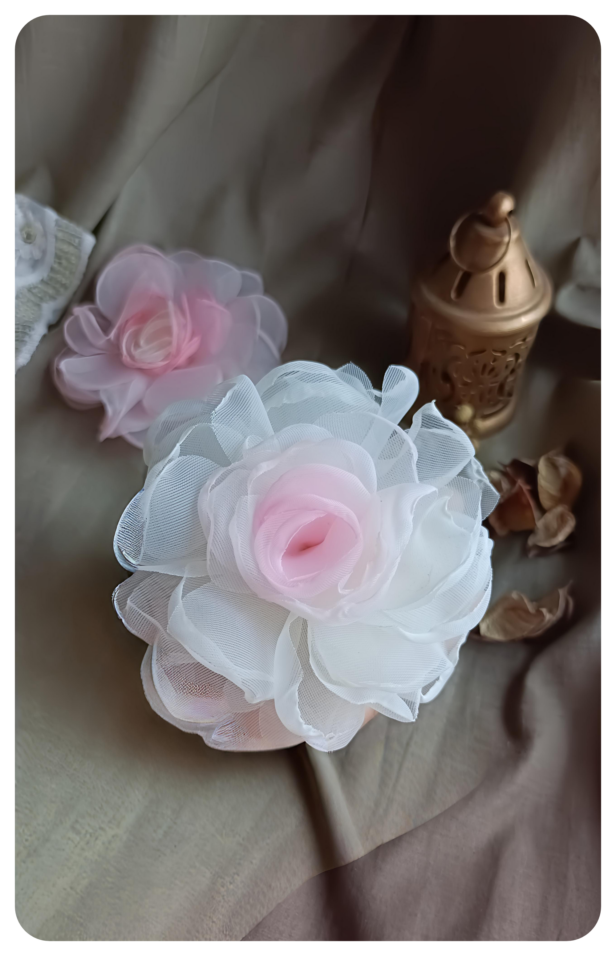 GIRLY Floral Fantasy Baby Hair Clips – Soft Organza Flower Design