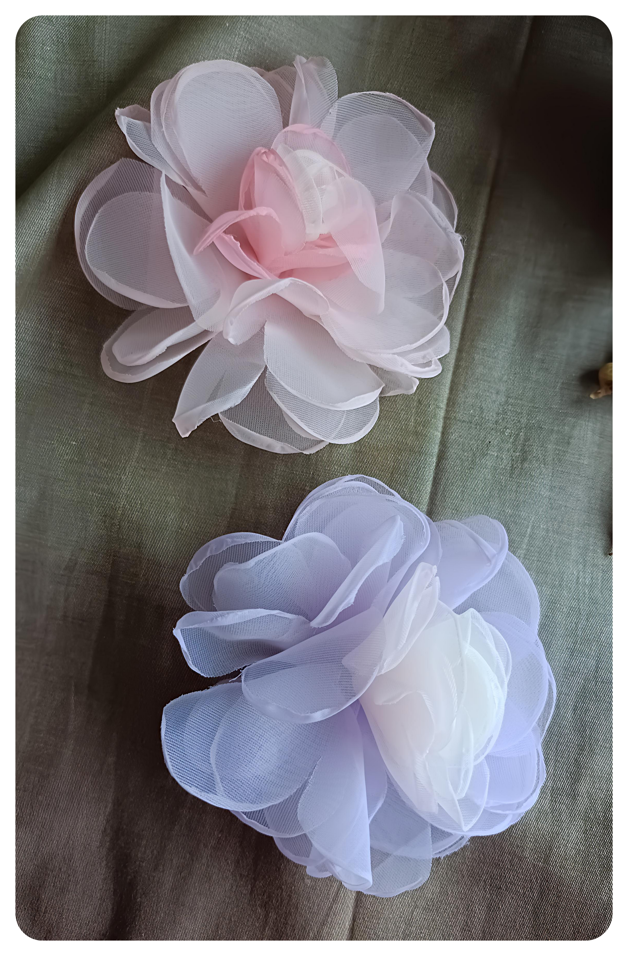 GIRLY Floral Fantasy Baby Hair Clips – Soft Organza Flower Design