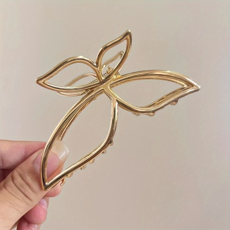 Elegant Butterfly Gold Hair Claw Clip