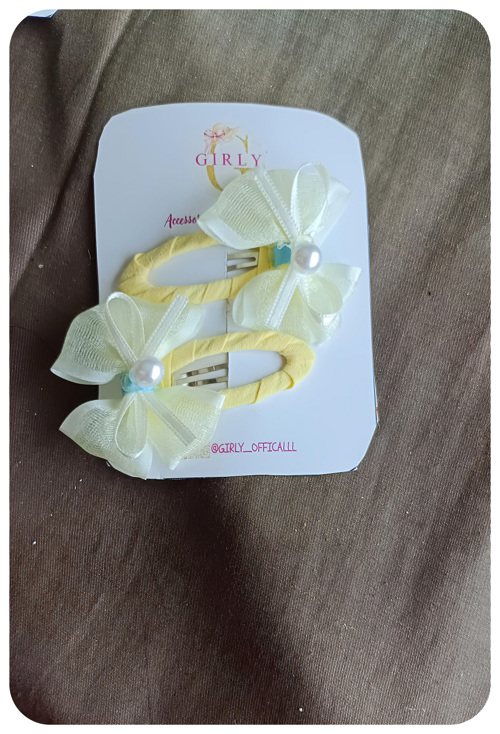 Elegant Pastel Bow Hair Pins - Set of Two