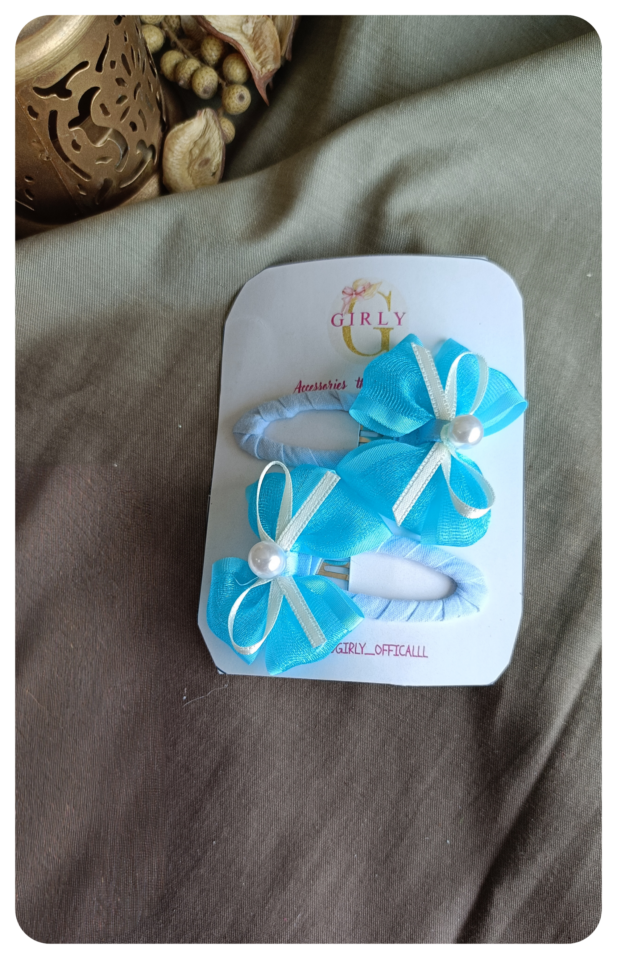 Elegant Pastel Bow Hair Pins - Set of Two