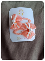 Elegant Pastel Bow Hair Pins - Set of Two