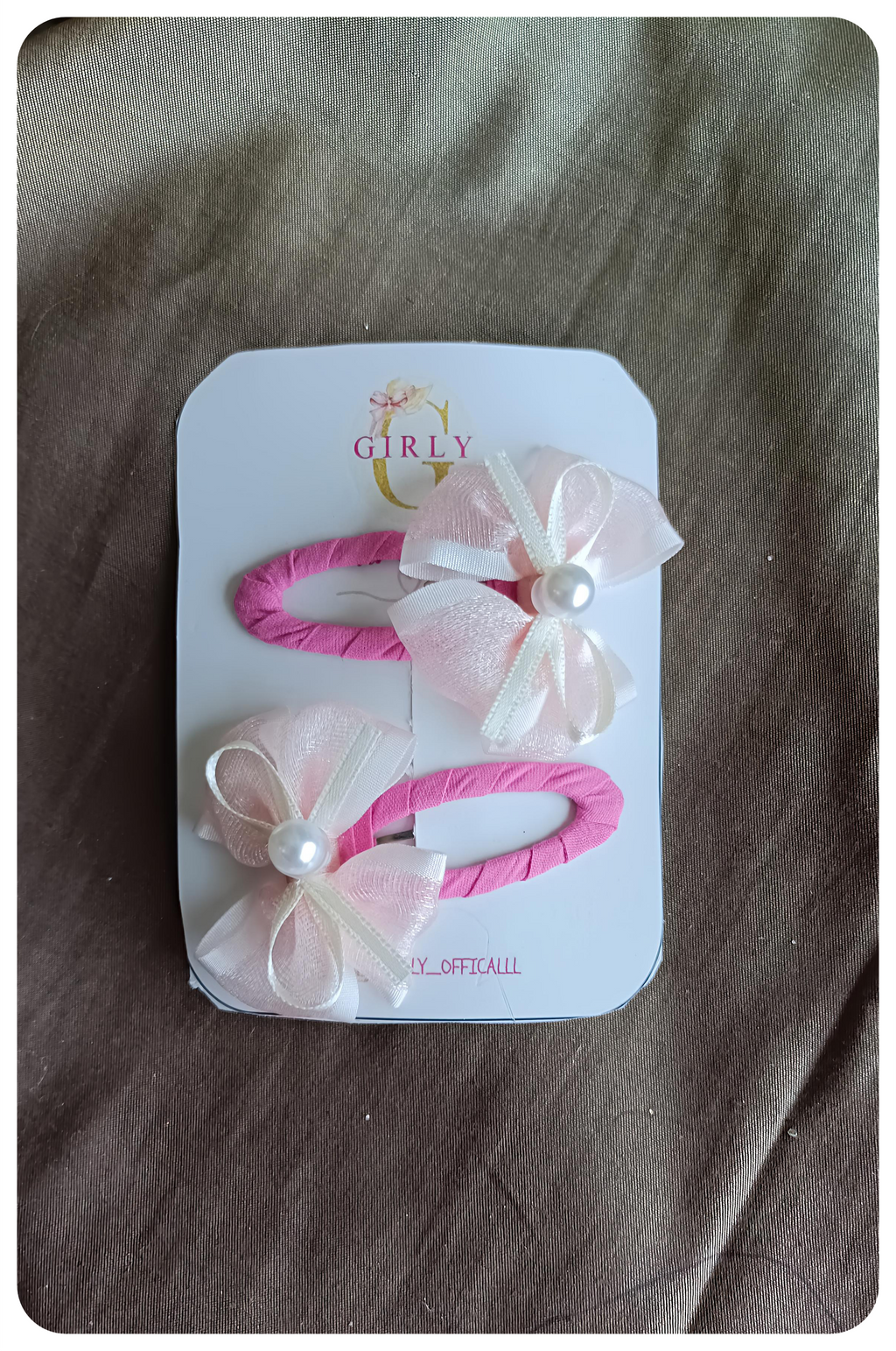 Elegant Pastel Bow Hair Pins - Set of Two