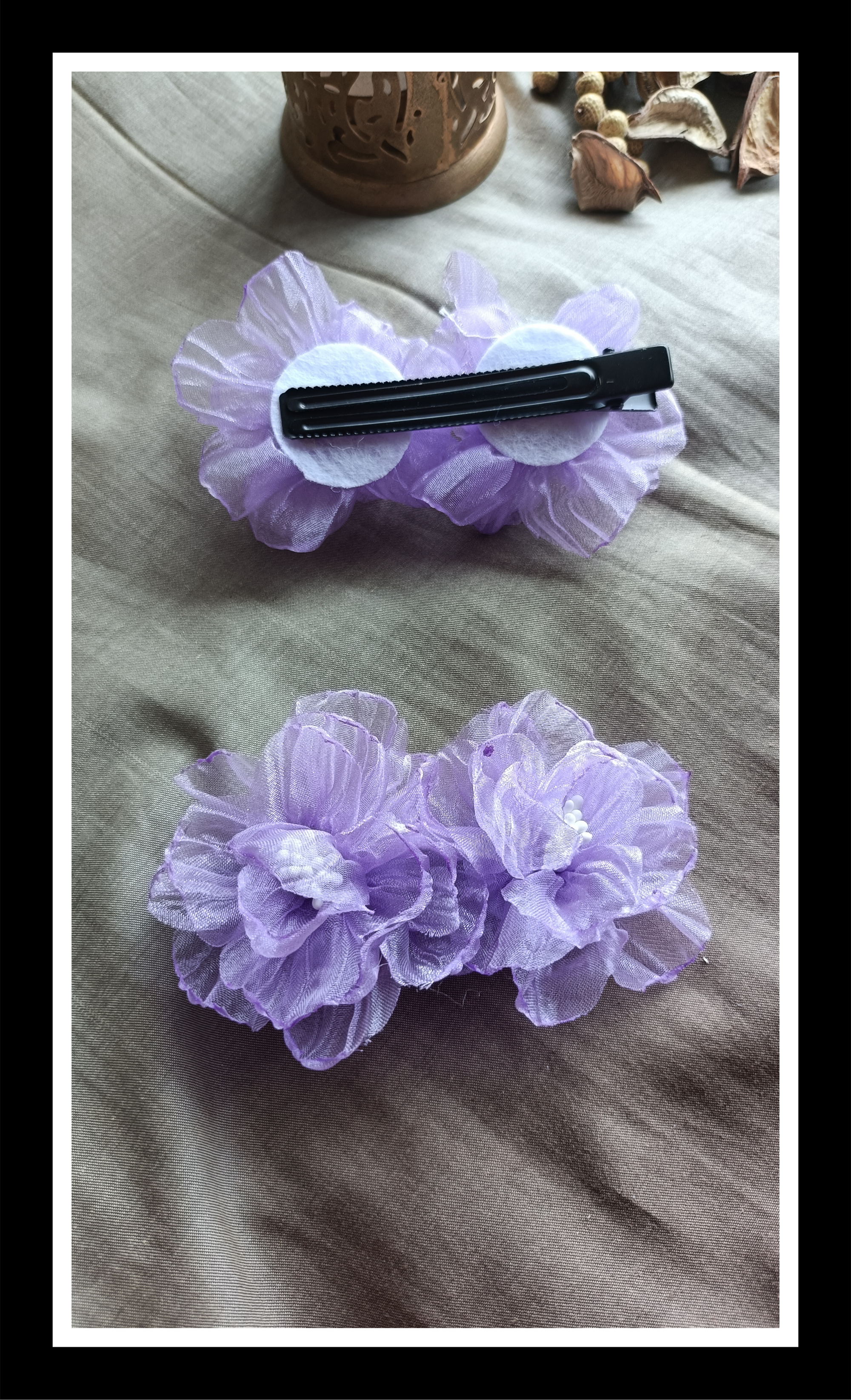 Shimmer Blossom Hair Clip Set (pack of Two)