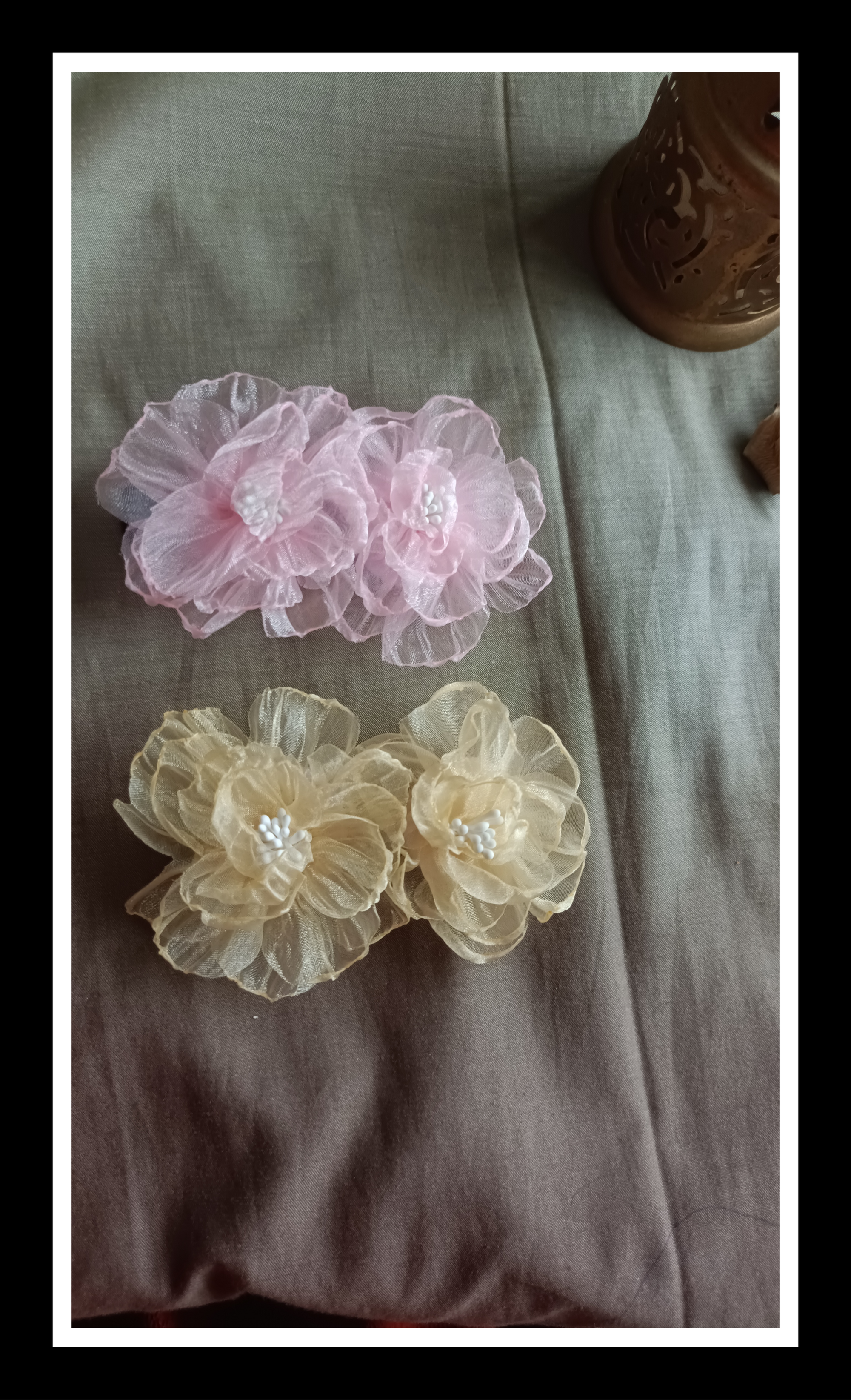Shimmer Blossom Hair Clip Set (pack of Two)