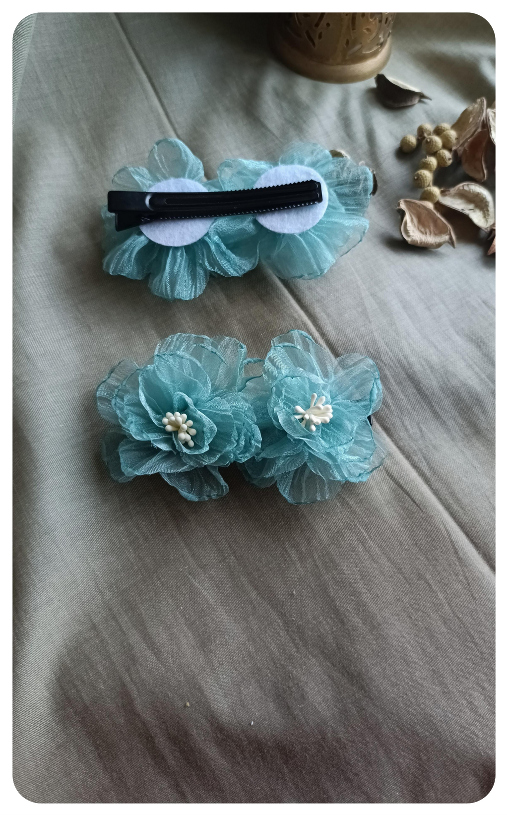 Shimmer Blossom Hair Clip Set (pack of Two)