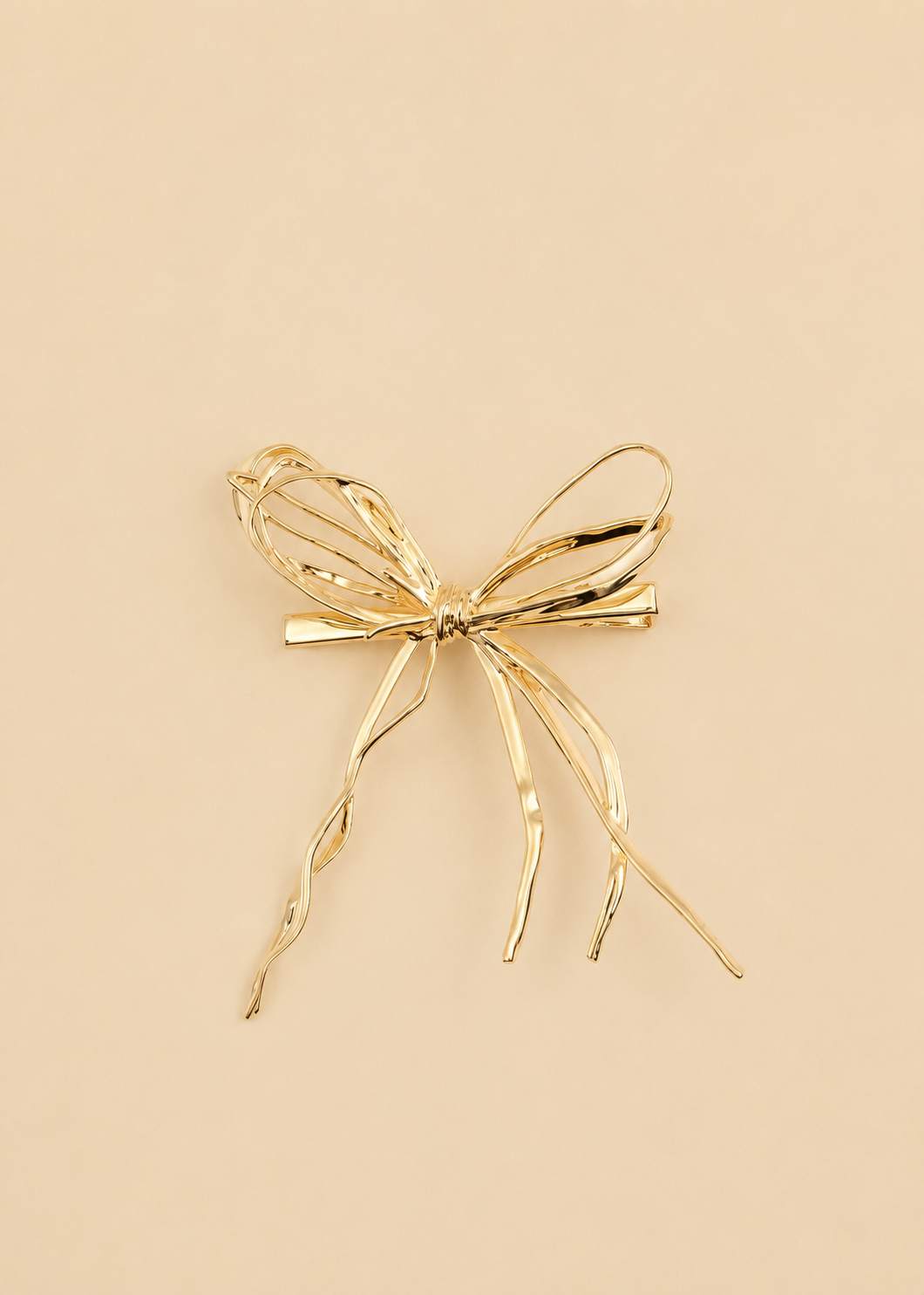 Metal Elegant Gold Bow Hair Clip