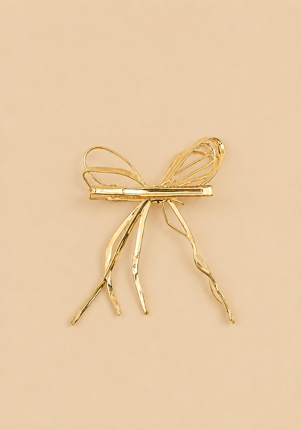 Metal Elegant Gold Bow Hair Clip