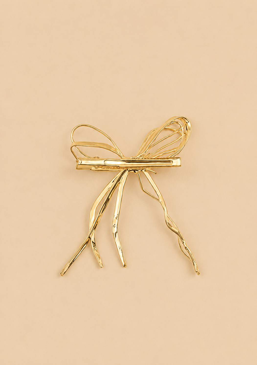Metal Elegant Gold Bow Hair Clip