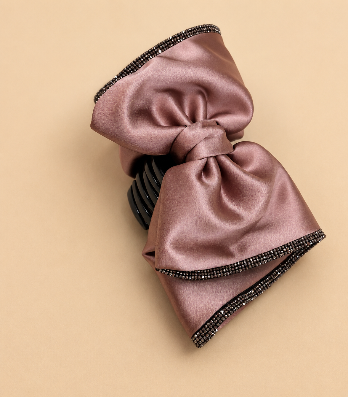 Pink Satin Bow Claw Clip for Women | Elegant Hair Accessory | GIRLY