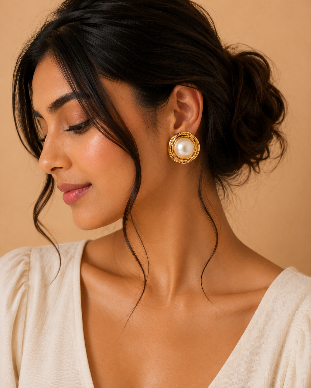 Premium Gold-Tone Pearl Earrings | GIRLY Accessories