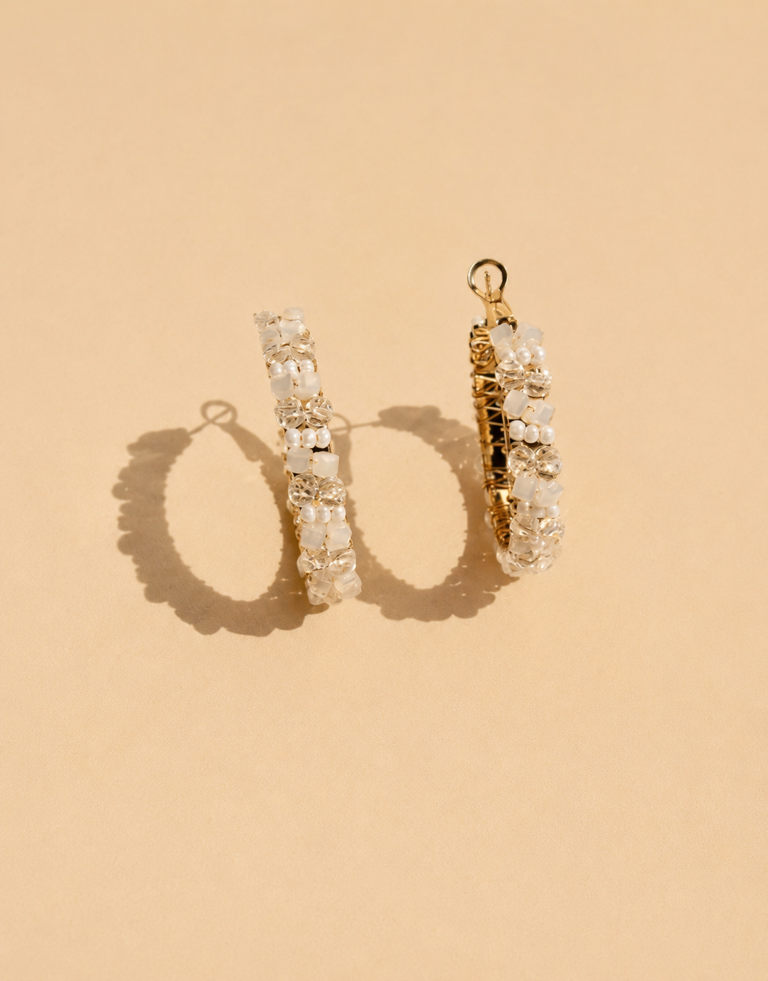 Crystal Bloom Gold Hoop Earrings | GIRLY