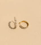 Crystal Bloom Gold Hoop Earrings | GIRLY
