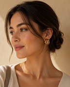 Triple Hoop Gold Statement Earrings for Women | GIRLY