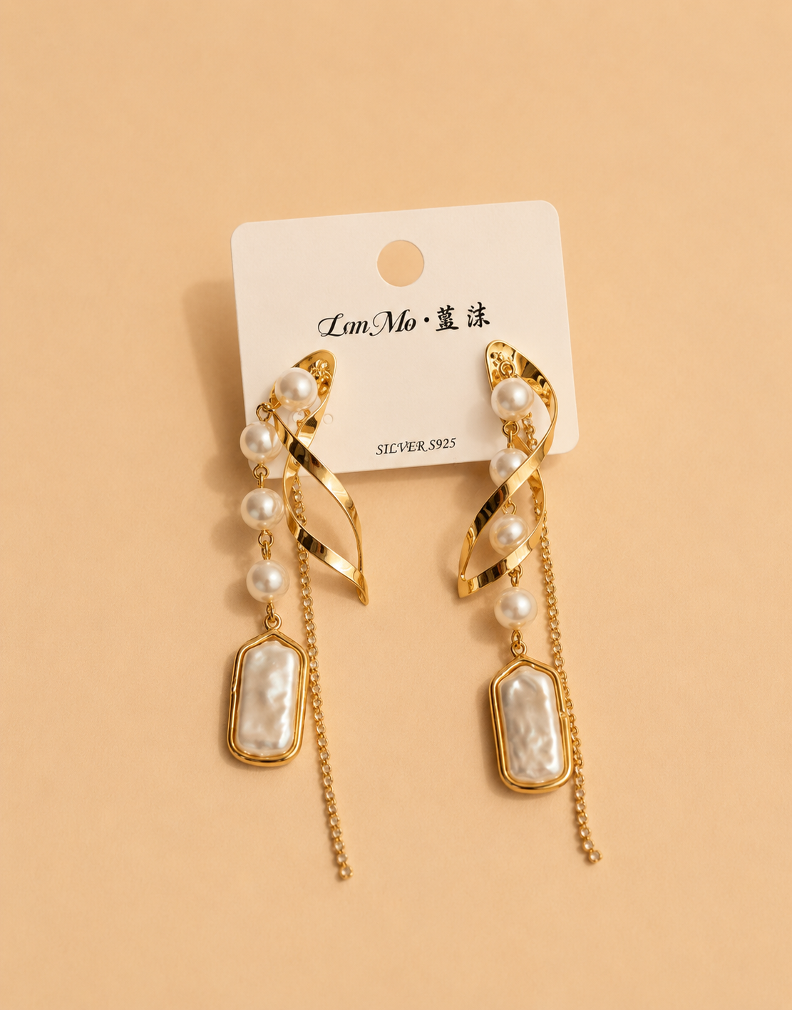 Pearl Cascade Gold Drop Earrings for Women | Elegant Statement Jewelry | GIRLY