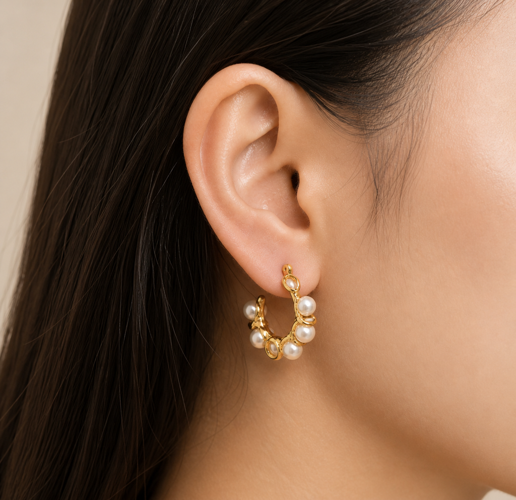Girly - Pearl luxe hoop Earring