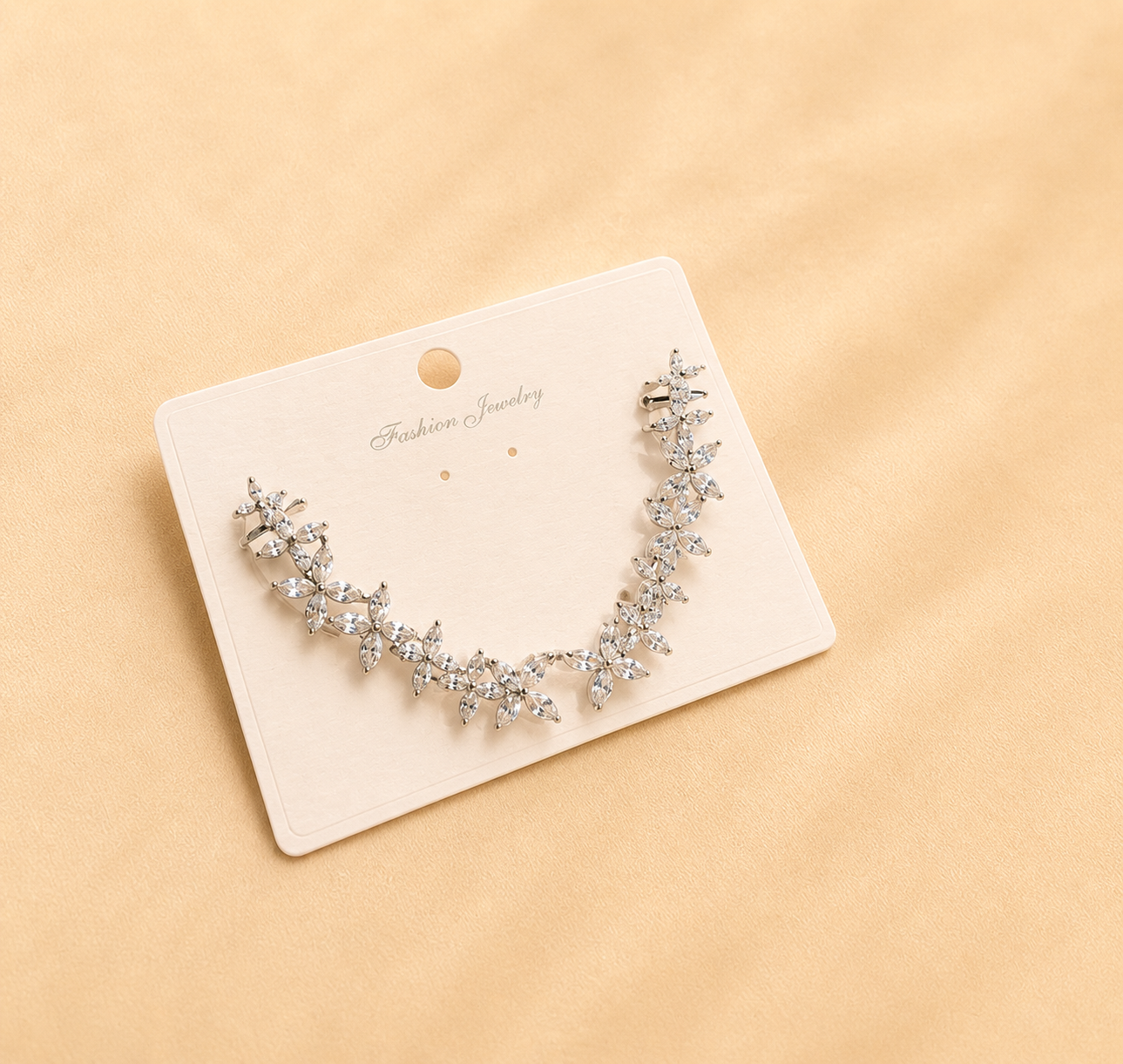 Floral Crystal Ear Climber for Women | Elegant Ear Cuff Earrings Online – GIRLY