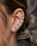 Floral Crystal Ear Climber for Women | Elegant Ear Cuff Earrings Online – GIRLY