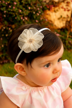 Ivory Floral Headband for Girls & Women – Elegant Wedding & Party Hair Accessory