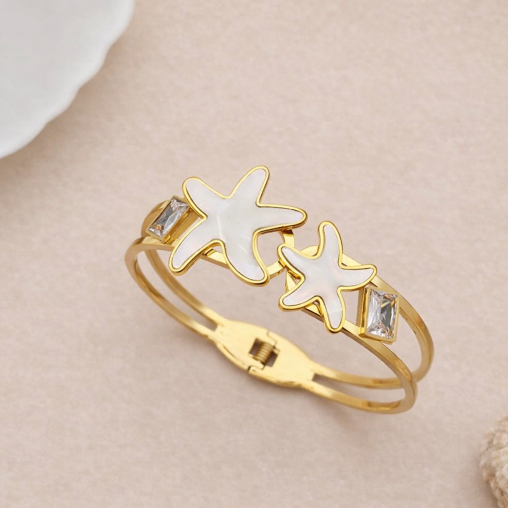 Gold Shell Cuff Bracelets for Women Trendy Boho Open Cuff Bangles Vintage Statement Gold Bangle Bracelet Irregular Gold Arm Cuffs