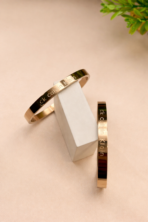 CK Premium Stainless Steel & Gold Plated Kada