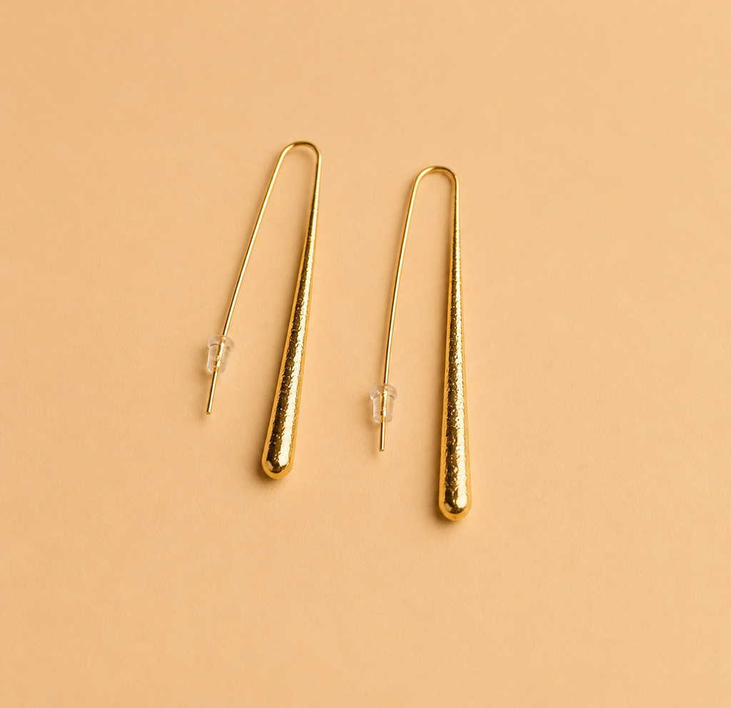 Bold Gold Long Drop Earring