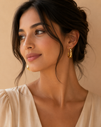 Organic Gold Hoop Earrings for Women | Modern Textured Hoops | GIRLY