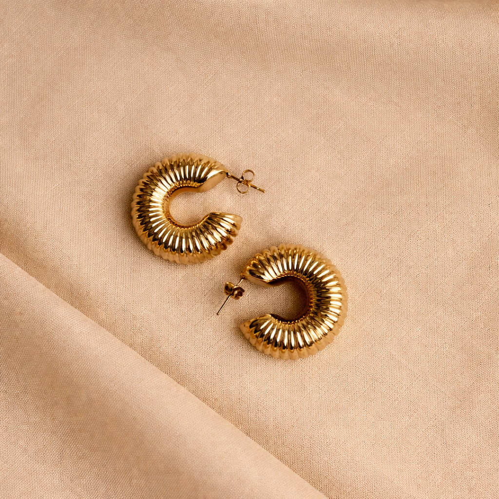 Golden Coil Hoops Celebrity Inspired Trendy Latest Stylish Gold Plated Hoops Dangle Earrings for Women and Girls