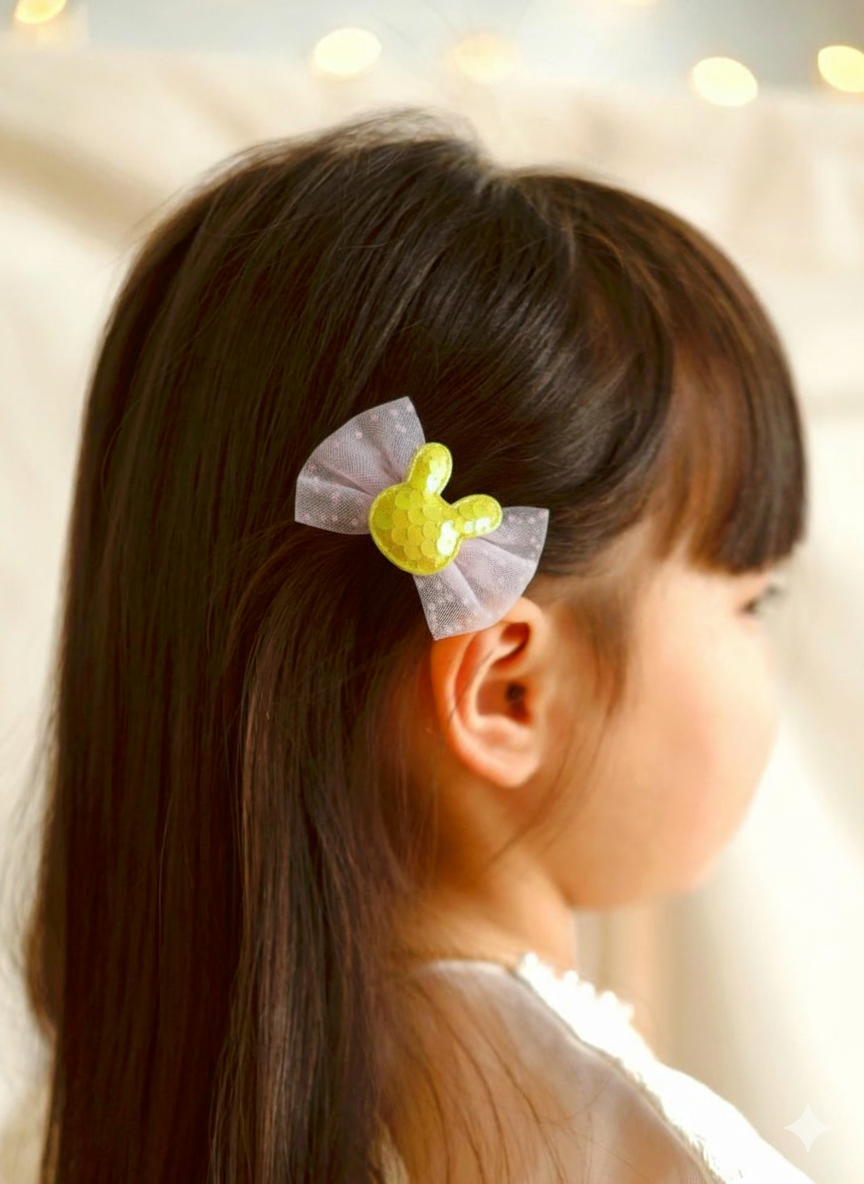 Bunny Sequin Hair Clip for Girls | Cute Bow Hair Accessory