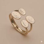 Flowing Grace Kada | Textured Gold Oval Bangle Bracelet | Modern Hammered Cuff | Statement Jewelry