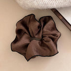 Luxury Crinkled Satin  Scrunchies Oversized Hair Tie for Women