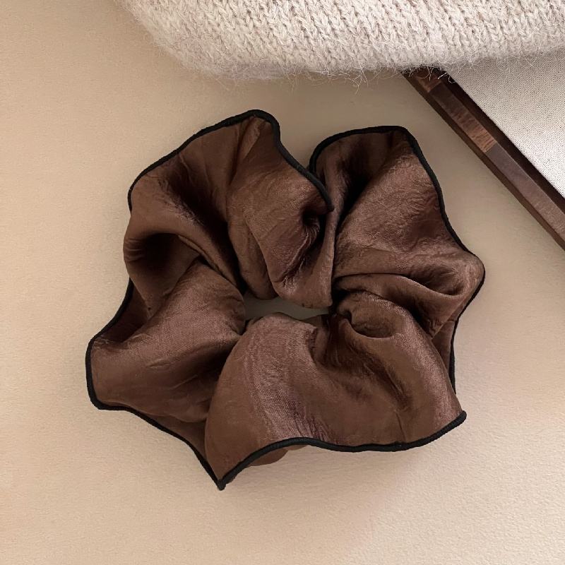 Luxury Crinkled Satin  Scrunchies Oversized Hair Tie for Women