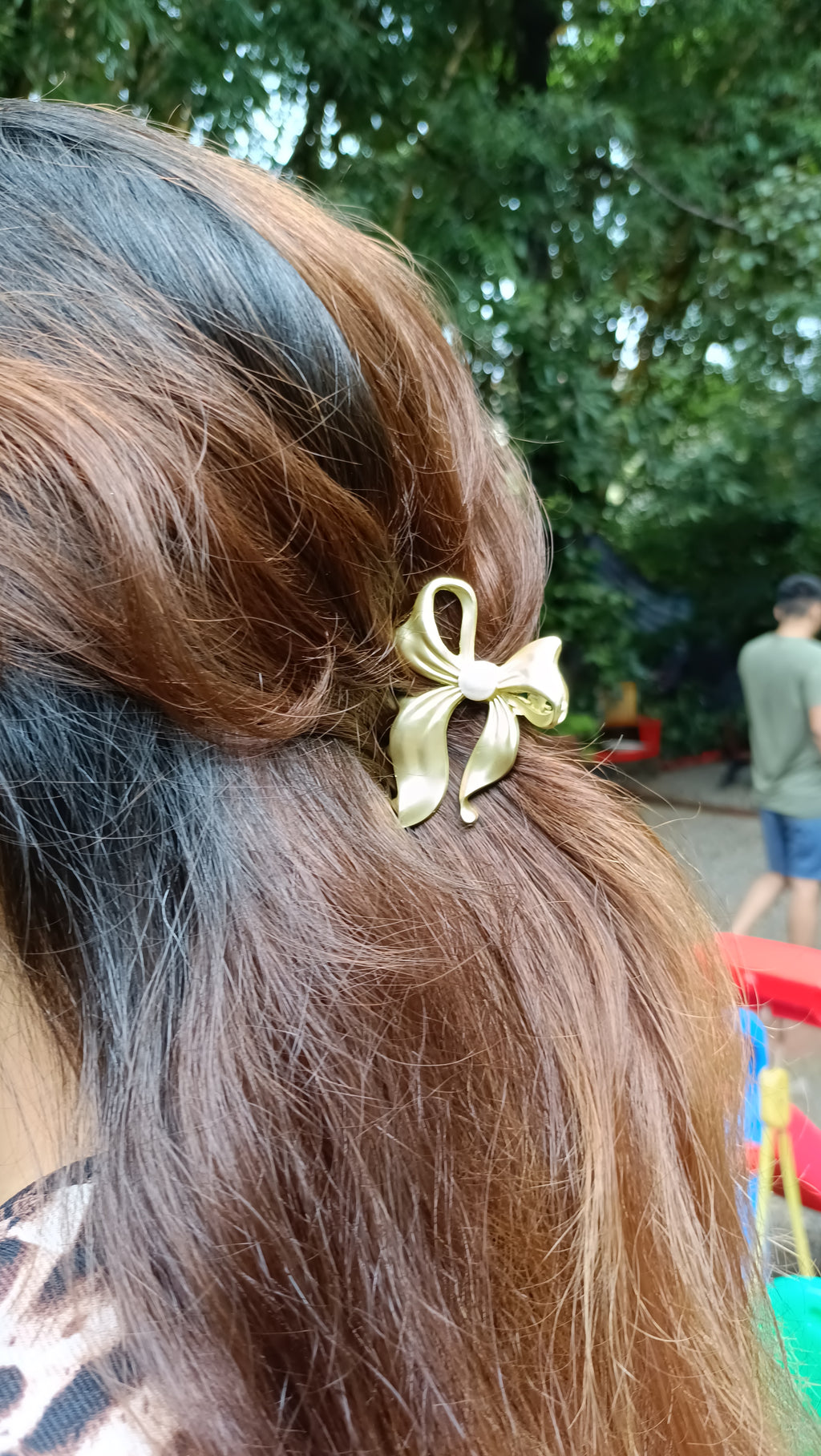 Golden Bow Hair Clip with Pearl | Elegant Hair Accessory for Women