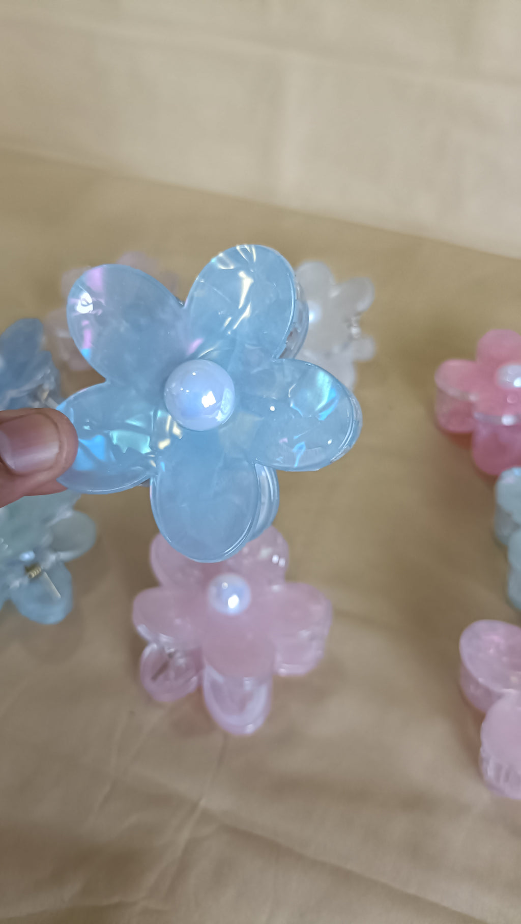 Fashion Marble print Flower Hair Claws