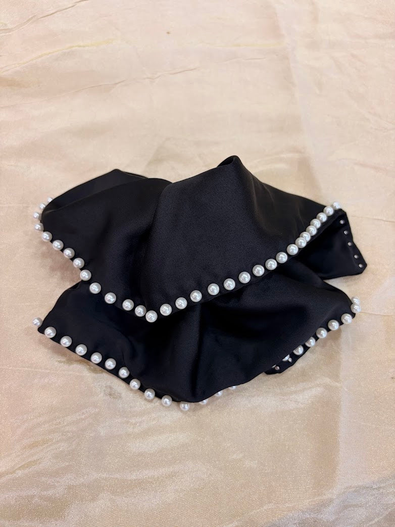 French Ruffle Pearl Ponytail Hair Claw