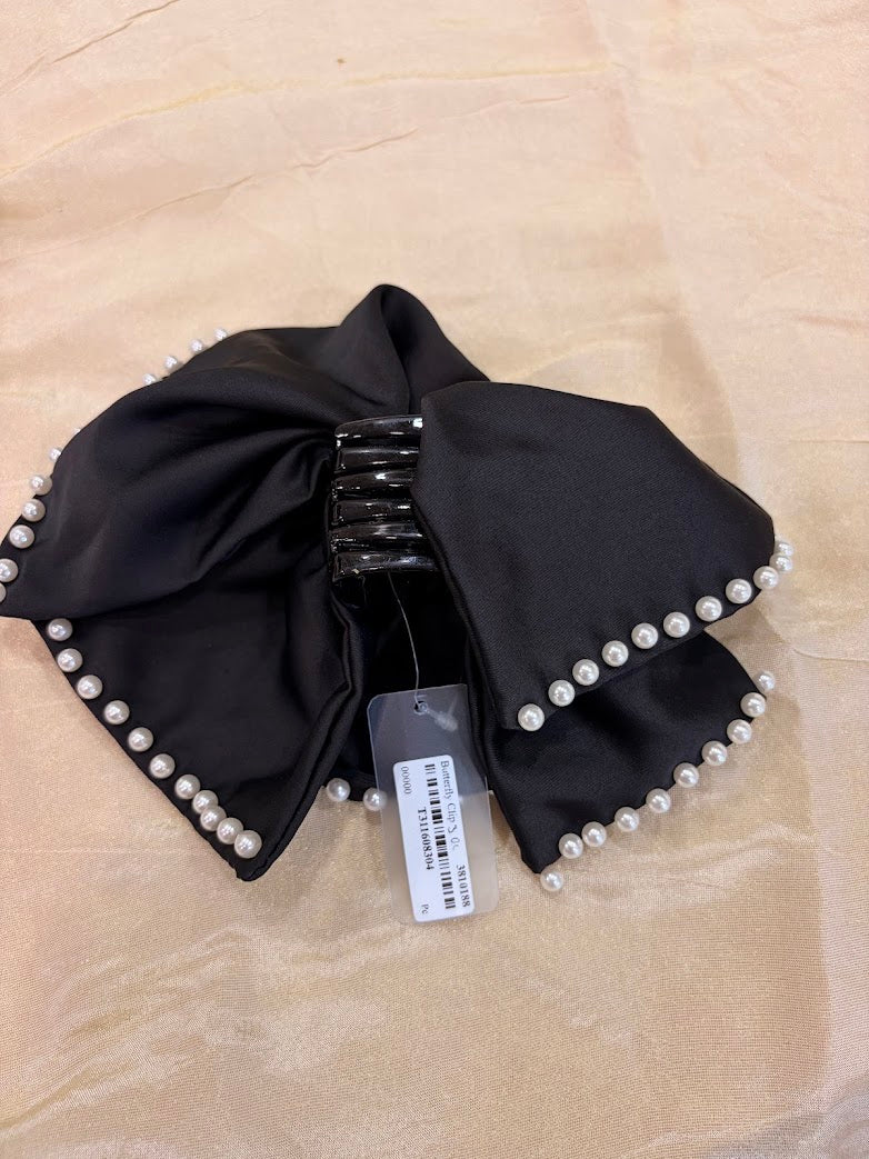 French Ruffle Pearl Ponytail Hair Claw