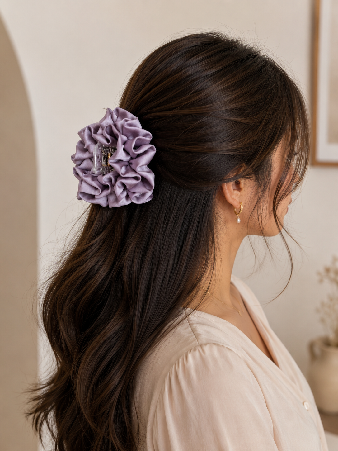 Premium Satin Hair Clutcher for Women | Oversized Claw Clip
