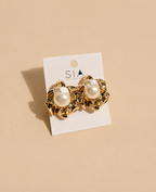 Vintage Pearl Gold Statement Earrings for Women | Elegant Jewelry | GIRLY