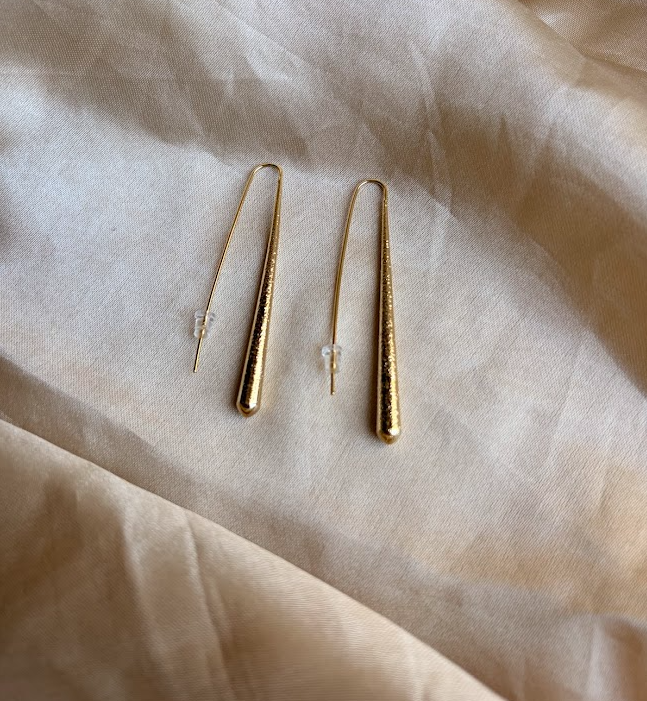 Bold Gold Long Drop Earring