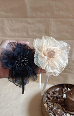 Ivory Floral Headband for Girls & Women – Elegant Wedding & Party Hair Accessory